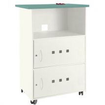 Desserte Mobile Igor 2 Portes Str. Métal Blanc/plt Mousse