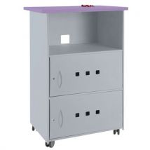 Desserte Mobile Igor 2 Portes Str. Métal Gris Mauve Poudré