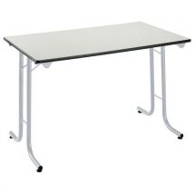 Table Pliante Modulaire 140 X 70 Cm Gris Pied Alu