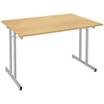 Table Pliante Multiusage 120 X 80 Cm Hêtre Pied Alu
