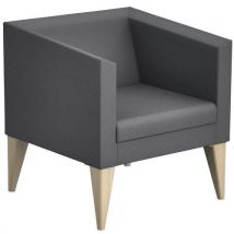 Fauteuil Punto Pied Bois Enduit Pvc Gris