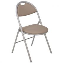 Chaises Pliantes Clap Piètement Gris Alu Pvc M1 Urban Taupe