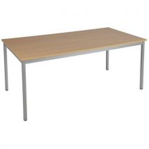 Table Universalis Rectangle 120x80 Plt Chêne/9006 Aluminium