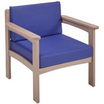Fauteuil Autize Structure Taupe Pvc Bleu