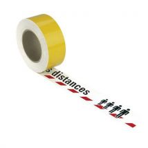 Rouleau ''veuillez Garder Vos Distances'' Sol Lisse 50mmx16 M