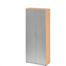 Armoire À Portes Basic-5 Niveaux-hêtre-argent