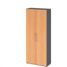 Armoire À Portes Basic-5 Niveaux-graphite-hêtre