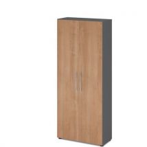 Armoire À Portes Basic-5 Niveaux-graphite-noyer