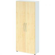 Armoire À Portes Basic-5 Niveaux-blanc-érable