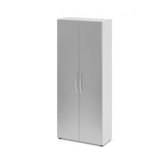 Armoire À Portes Basic-5 Niveaux-blanc-argent