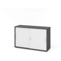 Armoire À Portes Coulissantes - Métal-2-graphite-blanc