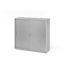 Armoire Portes Coulissantes - Métal-3 Cases-gris-argent