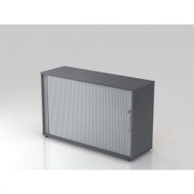 Armoire À Rideau -plastique-2 Niveaux-graphite-argent