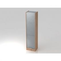 Armoire Rideau Verticale-5-50x40x2004cm-noyer-métal