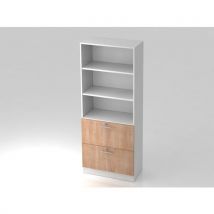 Armoire Avec Support D'archives-5 Niveaux-blanc-noyer