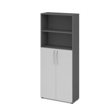 Armoire Basic-3 Niveaux Avec Portes-graphite-gris