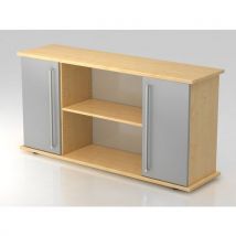 Armoire Basse Portes Sb-- Chromée-2 Niveaux-érable-argent