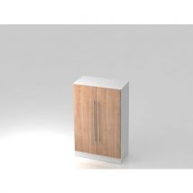 Armoire Non Verrouillable Solid-3 Niveaux-blanc-noyer