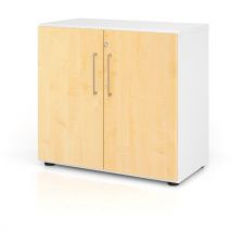 Armoire Portes Battantes À 2 Étagères-blanc-érable
