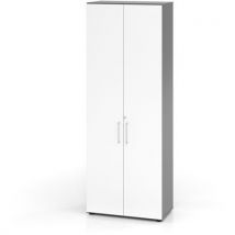 Armoire Portes Battantes À 6 Étagères-graphite-blanc