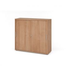 Armoire Portes Coulissantes Plastique-3 Cases-noyer-noyer