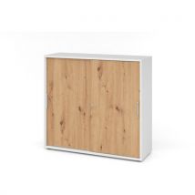 Armoire Coulissantes Poignées Plastique-3-blanc-chêne Ambré