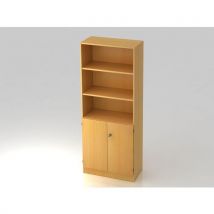 Armoire Verrouillable-2 Niveaux Avec Portes-hêtre-hêtre