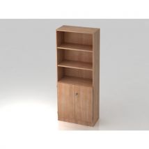 Armoire Verrouillable-2 Niveaux Avec Portes-noyer-noyer