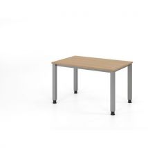 Bureau À 4 Pieds Carrés-120x80cm-chêne-argent