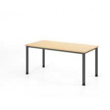 Bureau À 4 Pieds Ronds-160x80cm-érable-graphite
