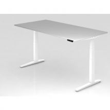Bureau Pied Blanc Xbhm-200x80cm-gris-blanc