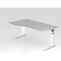 Bureau Asymétrique Piètement C Us18-180x100cm-gris-blanc