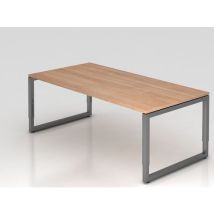 Bureau Avec Pieds En O Carré-200x100cm-noyer-graphite