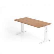 Bureau Avec Piètement En C-160x80cm-noyer-blanc