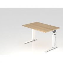 Bureau Avec Piètement En C Série Us12-120x80cm-chêne-blanc