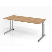 Bureau Avec Piètement En C Zs19-180x80cm-chêne Ambré-argent