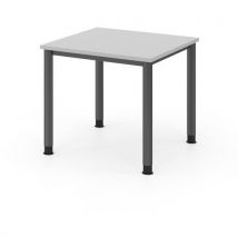 Bureau Carré À 4 Pieds Ronds-80x80cm-gris-graphite