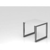Bureau Carré Avec Pieds En O-80x80cm-blanc-graphite