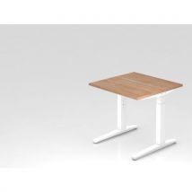 Bureau Carré Série Xb-80x80cm-noyer-blanc
