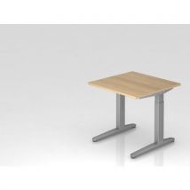 Bureau Carré Série Xb-80x80cm-chêne-argent