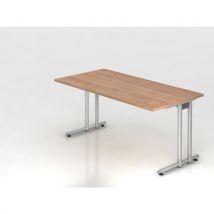 Bureau Piètement En C Série Ns16-160 X 80cm-noyer-argent