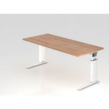Bureau Piètement En C Série Us19-180x80cm-noyer-blanc