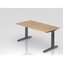 Bureau Rectangulaire Série Xb-160x80cm-chêne-graphite