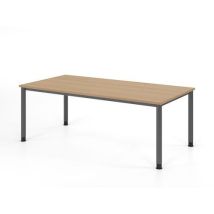 Hammerbacher - Bureau droit réglable en hauteur 200x100cm Chêne Graphite - Hauteur 68-81cm - Éco-responsable FSC