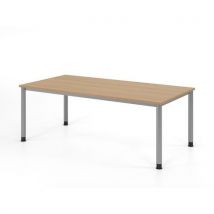 Bureau Réglable En Hauteur-200x100cm-chêne-argent