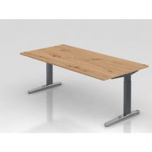 Bureau Rectangulairexb-200x100-chêne Ambré-graphite Brillant