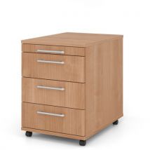 Caisson À 3 Tiroirs À Poignée Plastique Basic - Noyer