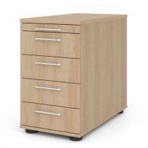 Caisson À 4 Tiroirs À Poignée Plastique-p 80cm-chêne-chêne