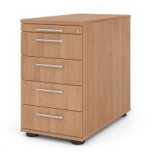Caisson À 4 Tiroirs À Poignée Plastique-p 80cm-noyer-noyer