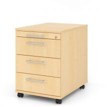 Caisson Mobile 3 Tiroirs - Plastique-p 58cm-érable-érable